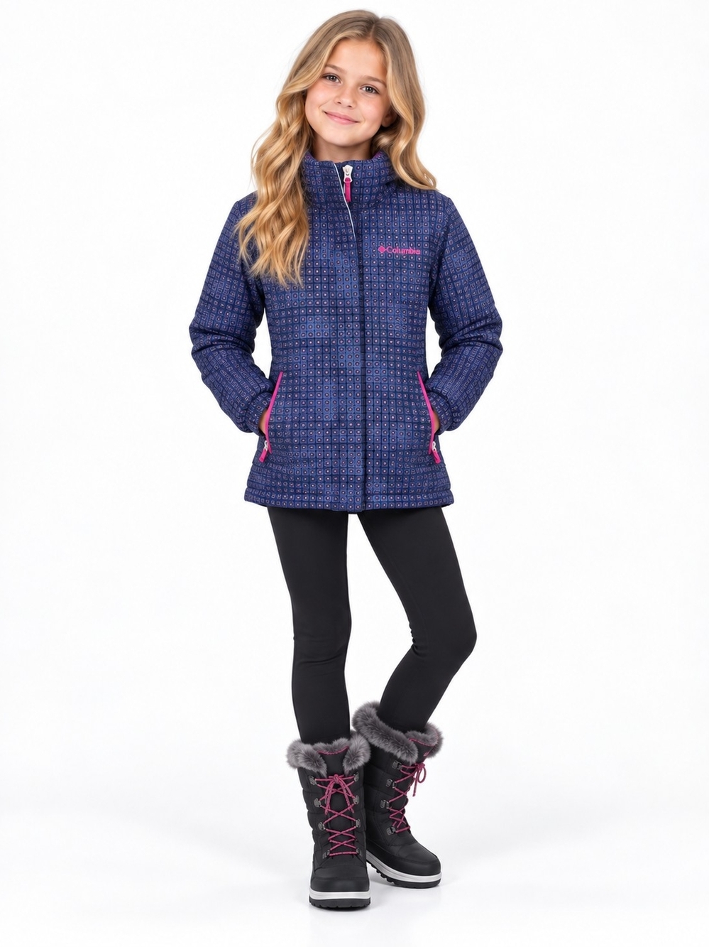 Columbia Girls' Size M Purple Interchange Insulated Jacket